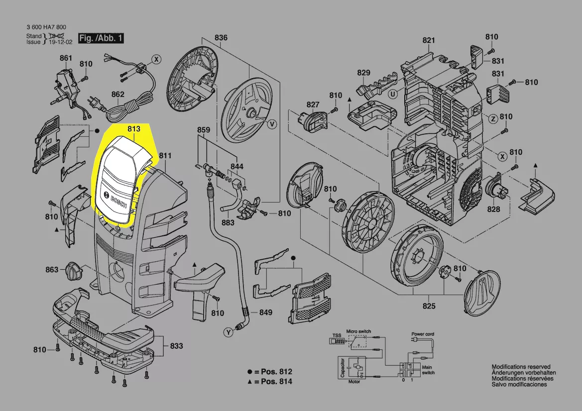 Capot avant nettoyeur haute-pression réf. F 016 F05 562 Bosch